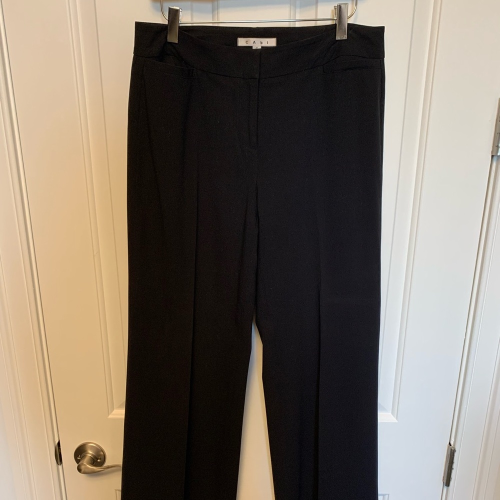 Black CAbi pants with palazzo-like wide bottom.